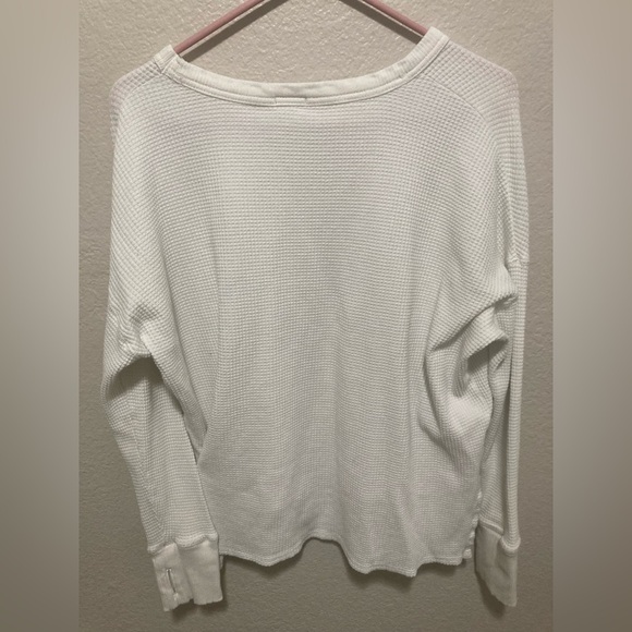 Aerie Offline Waffle Knit Split Hem Long Sleeve Tee Size Medium - Picture 7 of 10